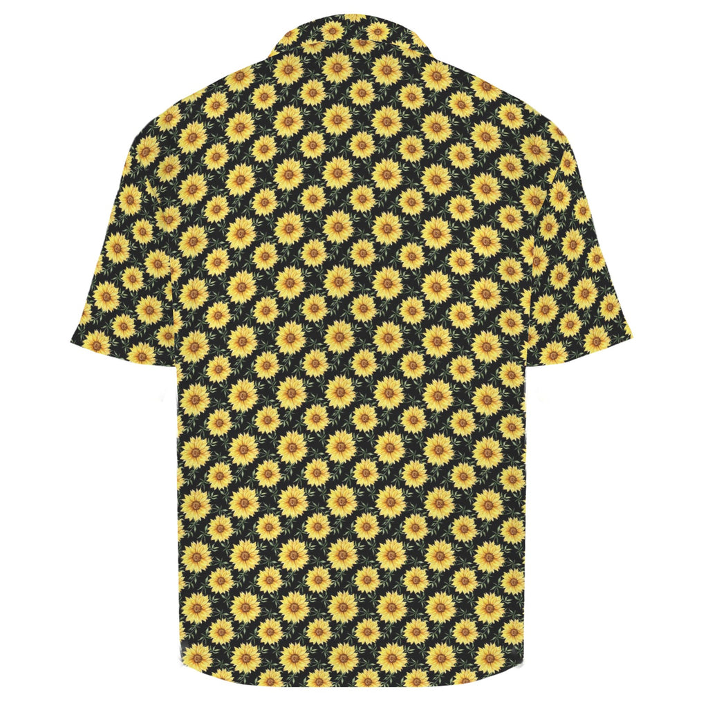 Painted Sunflower Men's Crinkle Hawaiian Shirt