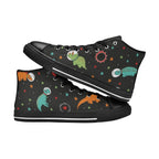 Astronaut Dinosaurs - Kids High Top Canvas Shoes
