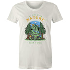 Be One With Nature, Skeletons - Womens T-shirt Natural Womens T-shirt Environment Printed In Australia