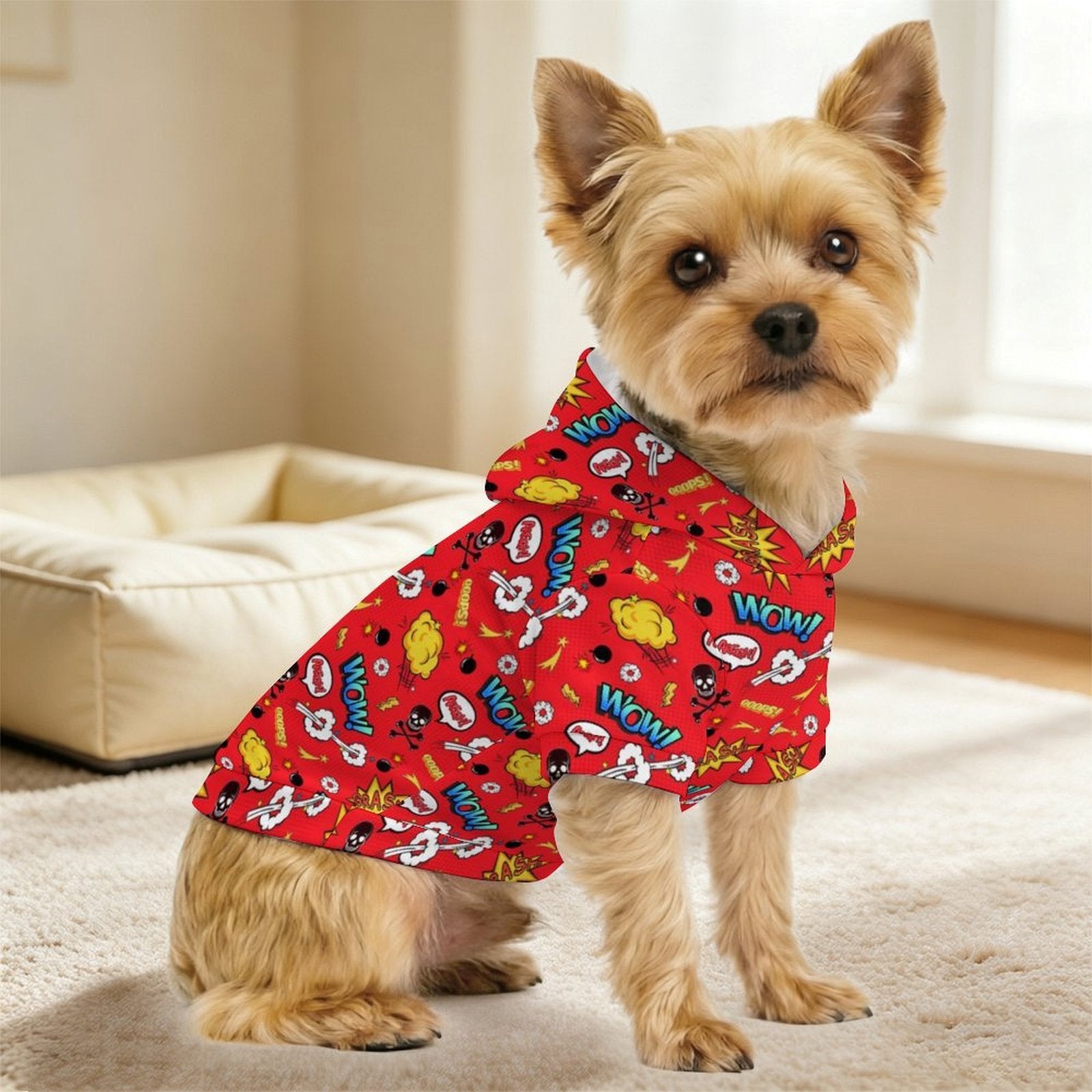 Comic Book Red Pet Hoodie (Small Size)