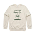 Bean There, Sipped That, Coffee AS Colour Stencil Crew Sweatshirt Unisex Ecru Sweatshirt Coffee Printed In Australia
