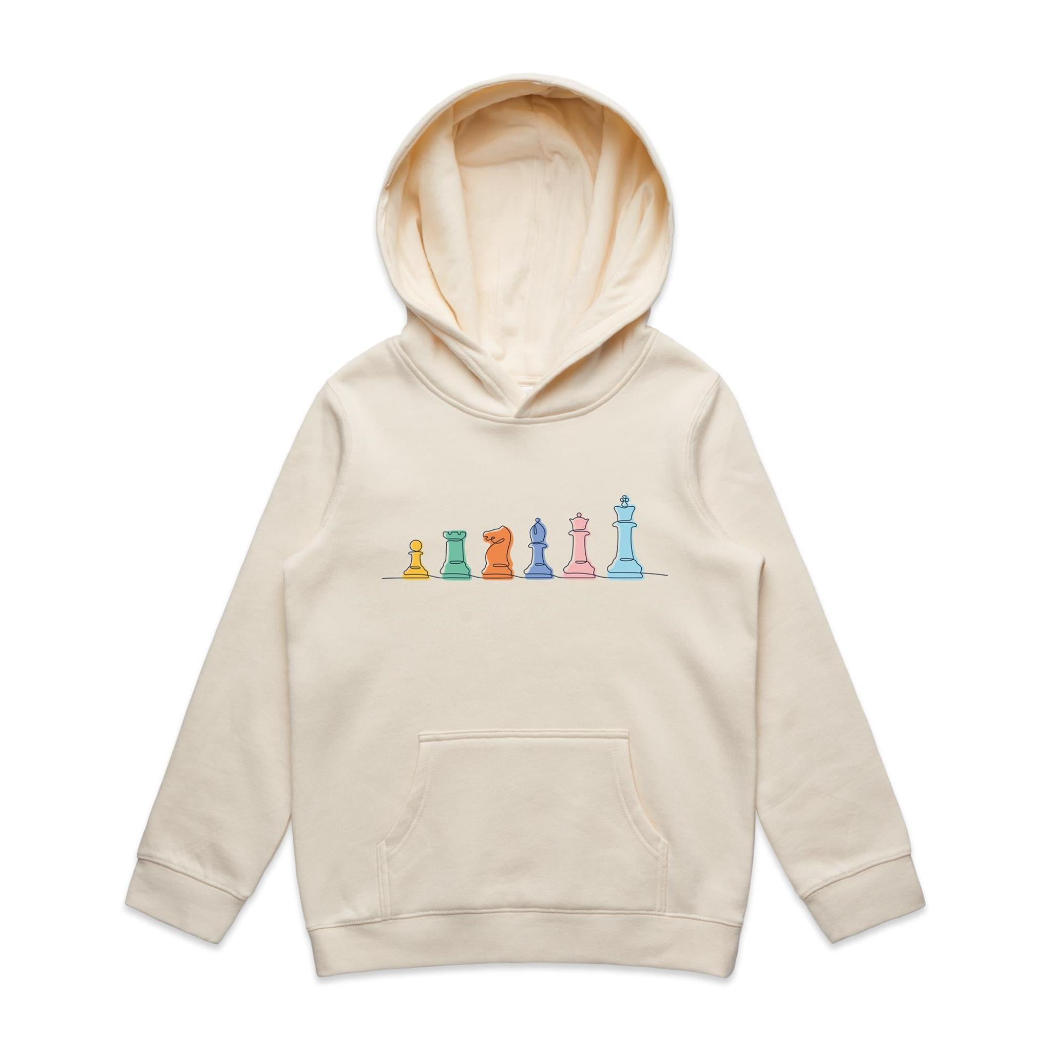 Chess - Kids Hoodie Ecru Kids Hoodie Printed In Australia