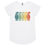 Guitar Headstock - Womens Scoop Neck T-Shirt White