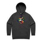 Game Cube - Womens Hoodie Coal Womens Hoodie Games Printed In Australia