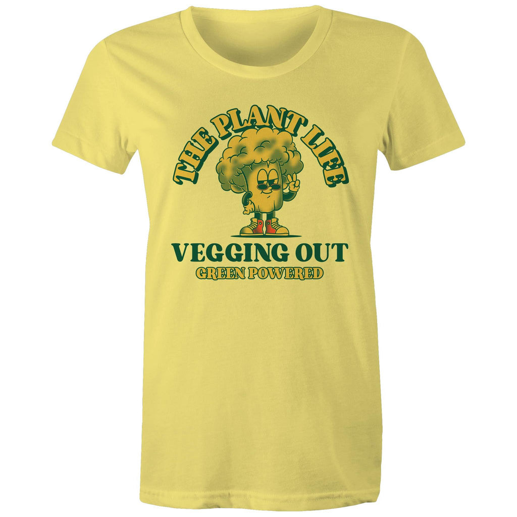 The Plant Life, Vegetarian - Womens T-shirt Yellow Womens T-shirt Plants Printed In Australia