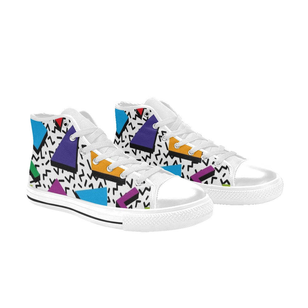 80's Abstract - Women's High Top Canvas Shoes Womens Classic High Top Shoes Printed Offshore Retro