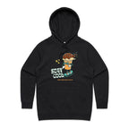Stay Cool, Ice-cream Skateboard - Womens Hoodie Black Womens Hoodie Food Printed In Australia Summer