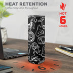 Monsters In Black And White - 20oz Tall Skinny Tumbler with Lid and Straw