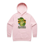 In A While, Crocodile Women's AS Colour Hoodie Pink Womens Hoodie animal Printed In Australia