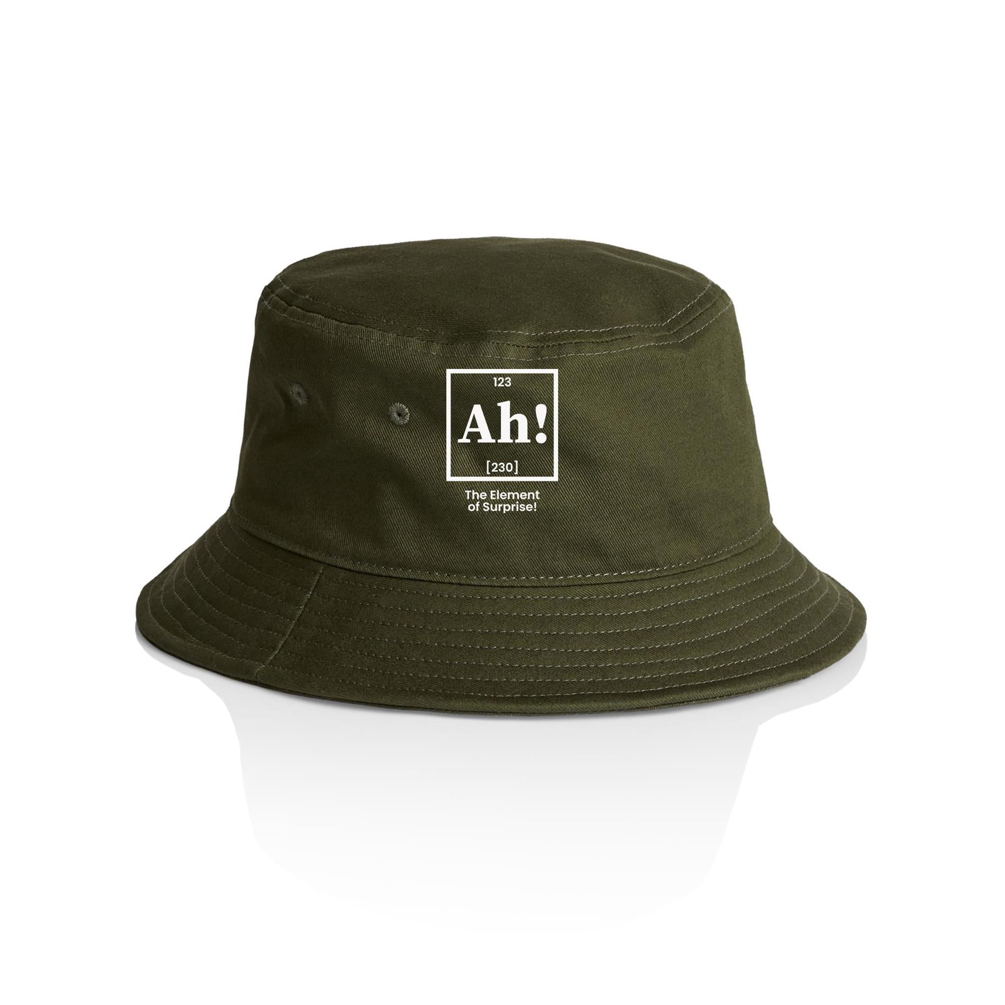 Ah, The Element Of Surprise, Periodic Table AS Colour Bucket Hat Army One Size As Colour Bucket Hat Printed In Australia Science