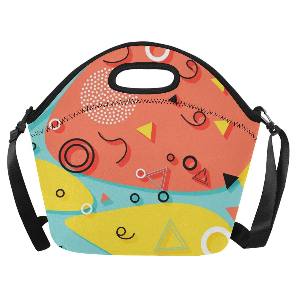 80's Abstract - Neoprene Lunch Bag/Large (Model 1669)