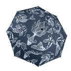 Blue Fish - Semi-Automatic Foldable Umbrella (Model U12) One Size Semi-Automatic Foldable Umbrella (U12)