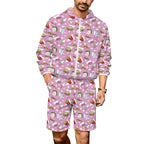Fast Food Men's Lightweight Sun Hoodie & Shorts Set 4XL Men's Lightweight Sun Hoodie & Shorts Food Printed Offshore