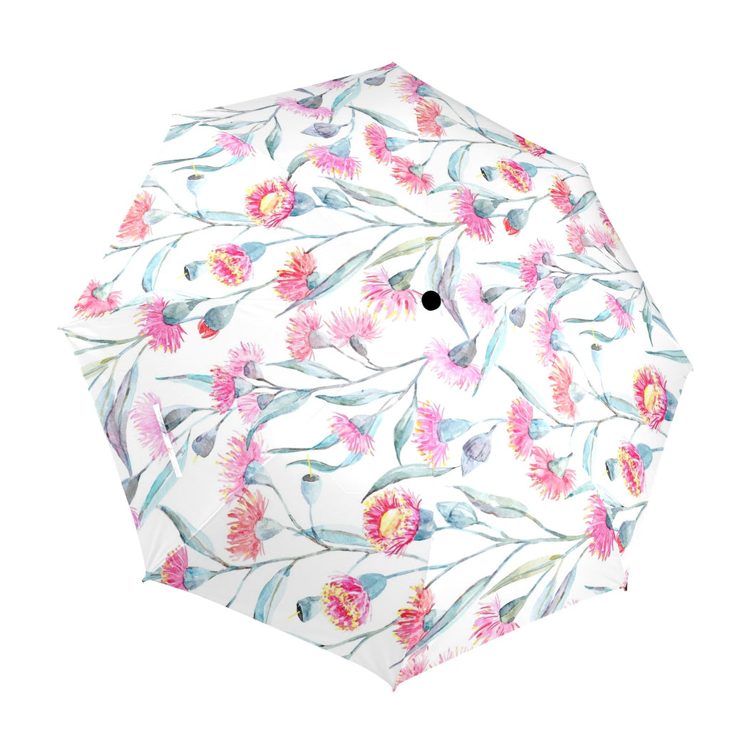 Pink Eucalyptus Flowers - Semi-Automatic Foldable Umbrella (Model U12) One Size Semi-Automatic Foldable Umbrella (U12)
