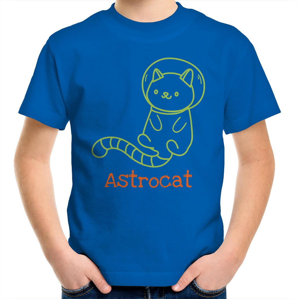 Astrocat, Cat Astronaut - Kids Youth T-Shirt Bright Royal Kids Youth T-shirt animal Printed In Australia Space