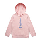 Guitar - Kids Hoodie Pink Kids Hoodie Printed In Australia