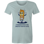 I Remember When I Was Smarter Than My Phone - Womens T-shirt Pale Blue Womens T-shirt Printed In Australia Retro Tech