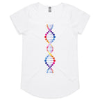 DNA - Womens Scoop Neck T-Shirt White Womens Scoop Neck T-shirt Printed In Australia Science