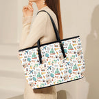 Travel And Explore PU Leather Tote Bag Large Leather Tote Bag-Large Printed Offshore