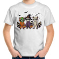 Halloween Raccoons Kid's AS Colour T-Shirt White Kids Youth T-shirt Halloween Printed In Australia