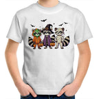 Halloween Raccoons - Kids Youth T-Shirt White Kids Youth T-shirt Halloween Printed In Australia