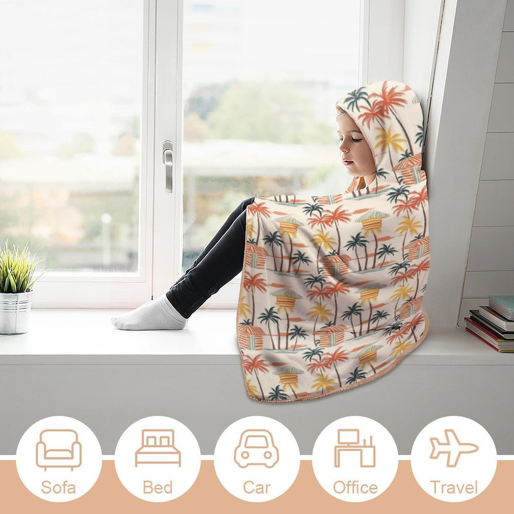 Beach Shack Kids Hooded Blanket 100cm x 130cm