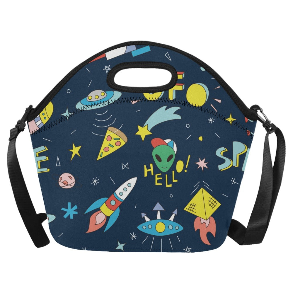 Hello Alien - Neoprene Lunch Bag One Size Neoprene Lunch Bag Printed Offshore
