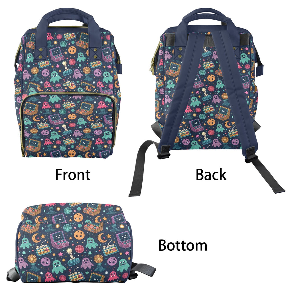 Space Arcade Multi-Function Backpack, Nappy / Diaper Bag Multi-function Backpack, Nappy / Diaper Bag Games Printed Offshore Retro Space