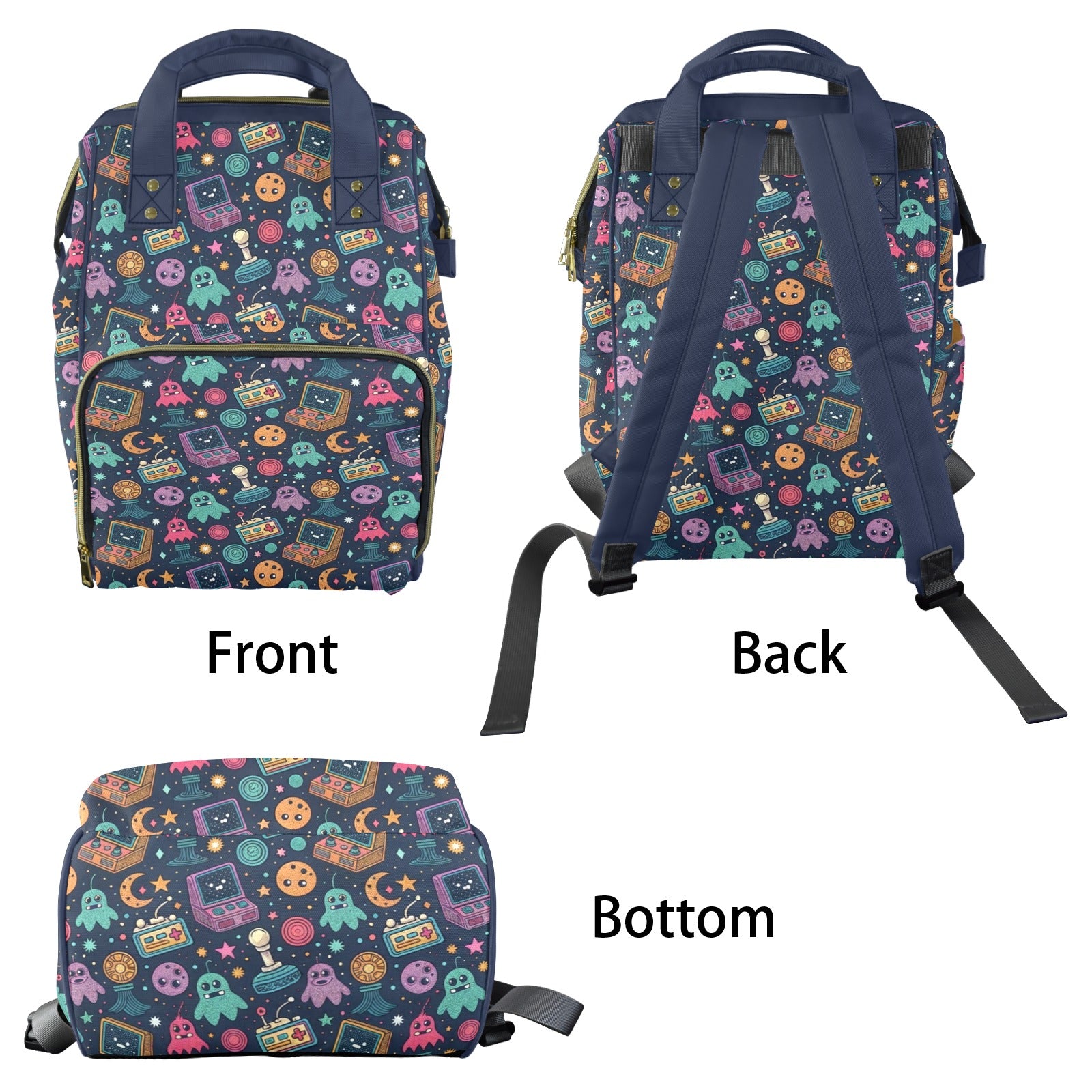 Space Arcade Multi-Function Backpack, Nappy / Diaper Bag Multi-function Backpack, Nappy / Diaper Bag Games Printed Offshore Retro Space