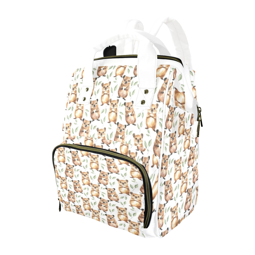 Quokkas Multi-Function Backpack, Nappy / Diaper Bag One Size Multi-function Backpack, Nappy / Diaper Bag animal Australia Printed Offshore