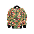 Vintage Hawaiian Floral Kids Bomber Jacket XL Kids Bomber Jacket Plants Printed Offshore