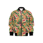 Vintage Hawaiian Floral Kids Bomber Jacket XL Kids Bomber Jacket Plants Printed Offshore