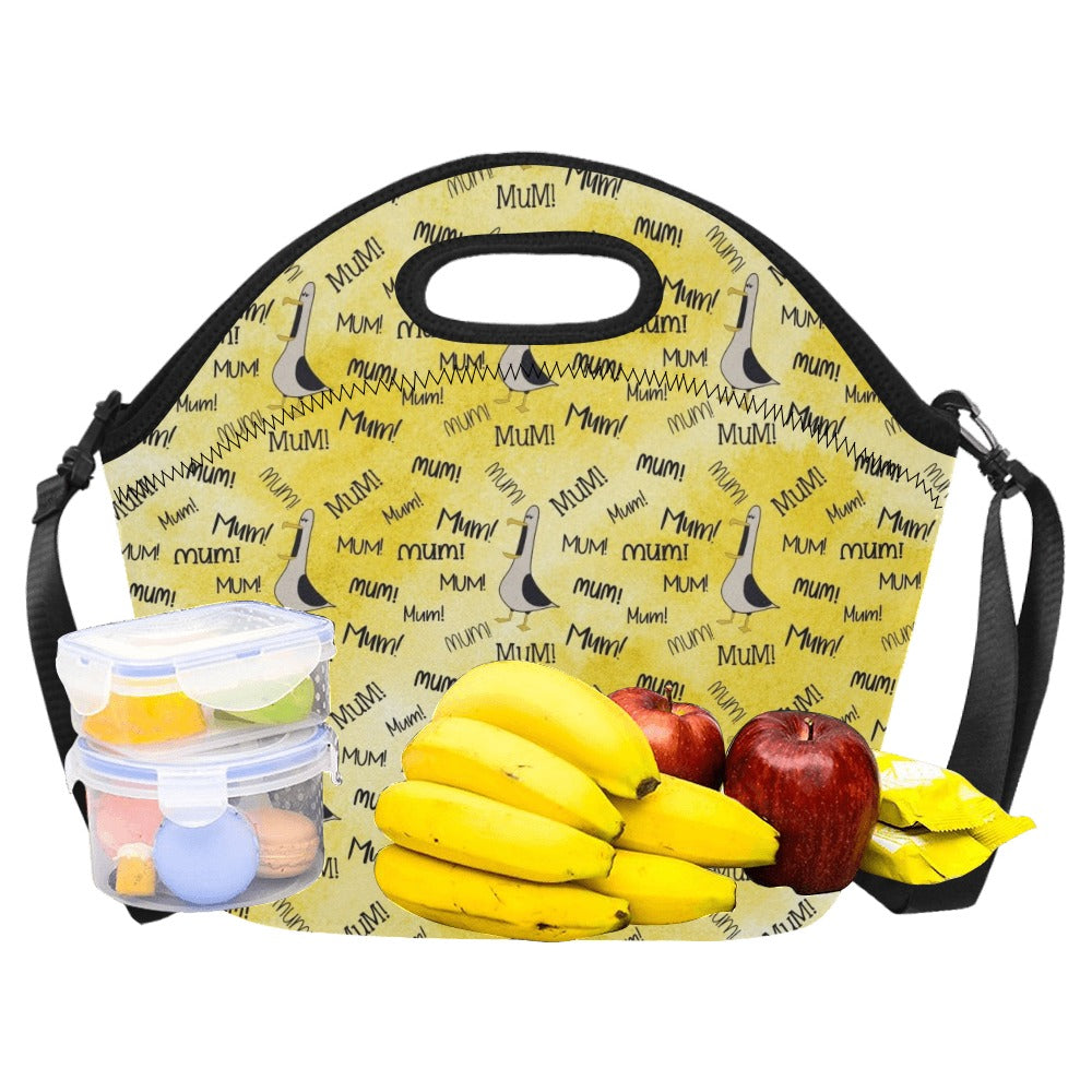 Seagull Mum - Neoprene Lunch Bag/Large (Model 1669) Neoprene Lunch Bag animal Mum Printed Offshore