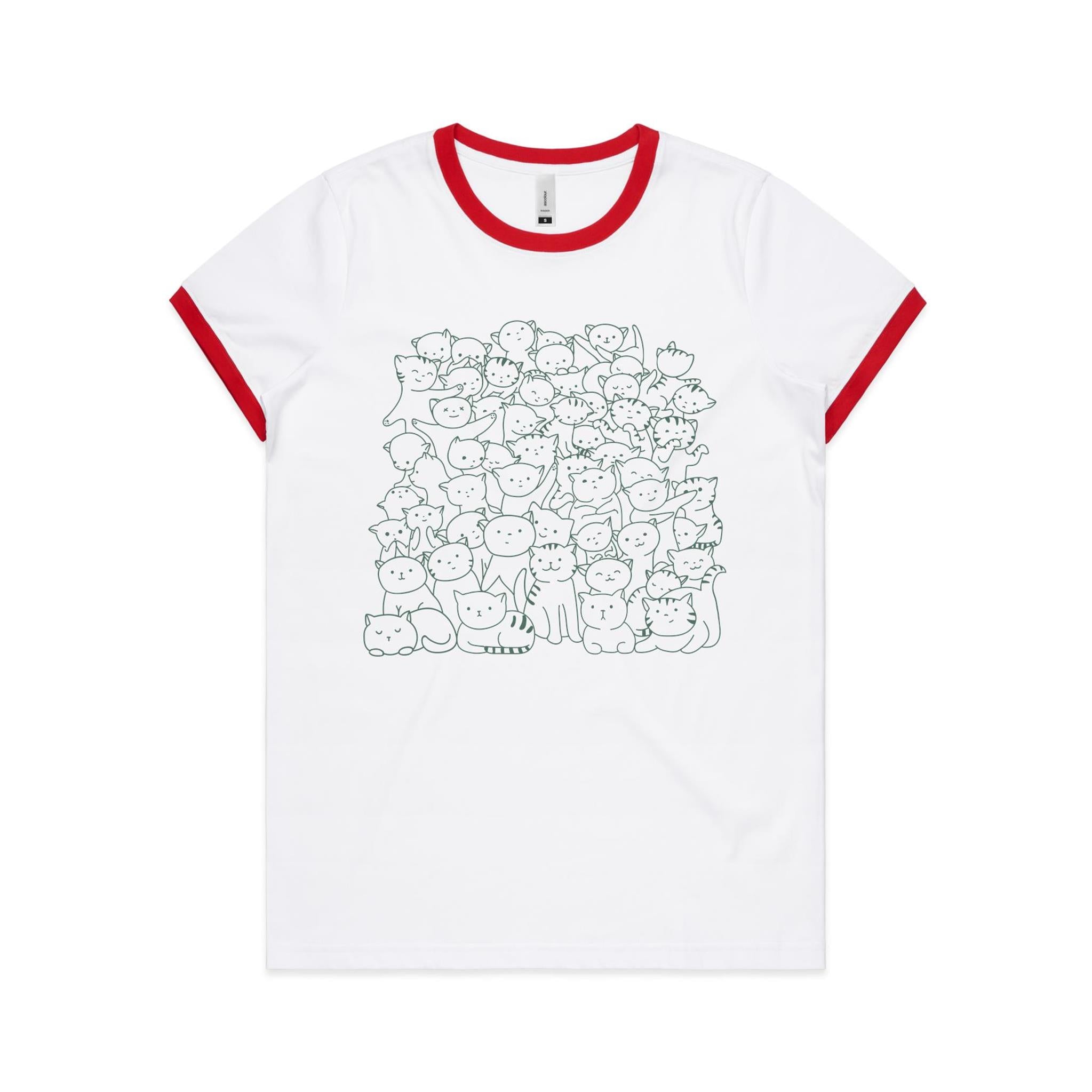 Lots And Lots Of Cats AS Colour Women's Ringer Tee