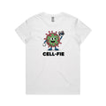 Cell-fie Cell Selfie Women's AS Colour Women's T-shirt White Womens T-shirt Printed In Australia Science