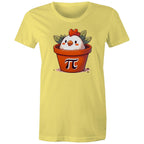 Chicken Pot Pi - Womens T-shirt Yellow Womens T-shirt animal Maths Printed In Australia