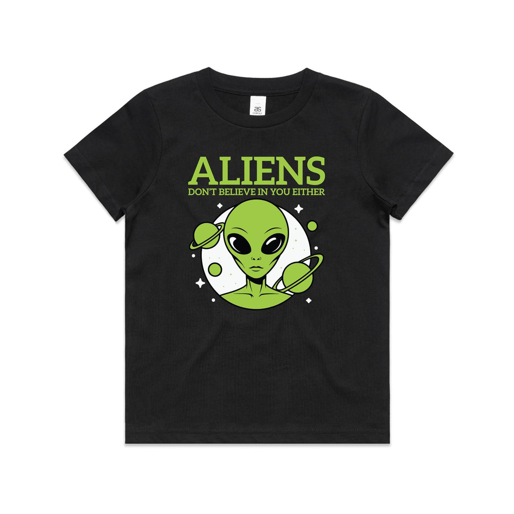 Aliens Don't Believe In You Either Kids AS Colour T-shirt