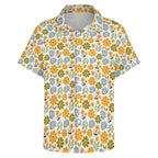 Retro Boho Floral - Women's Short-Sleeve Button Up Shirt