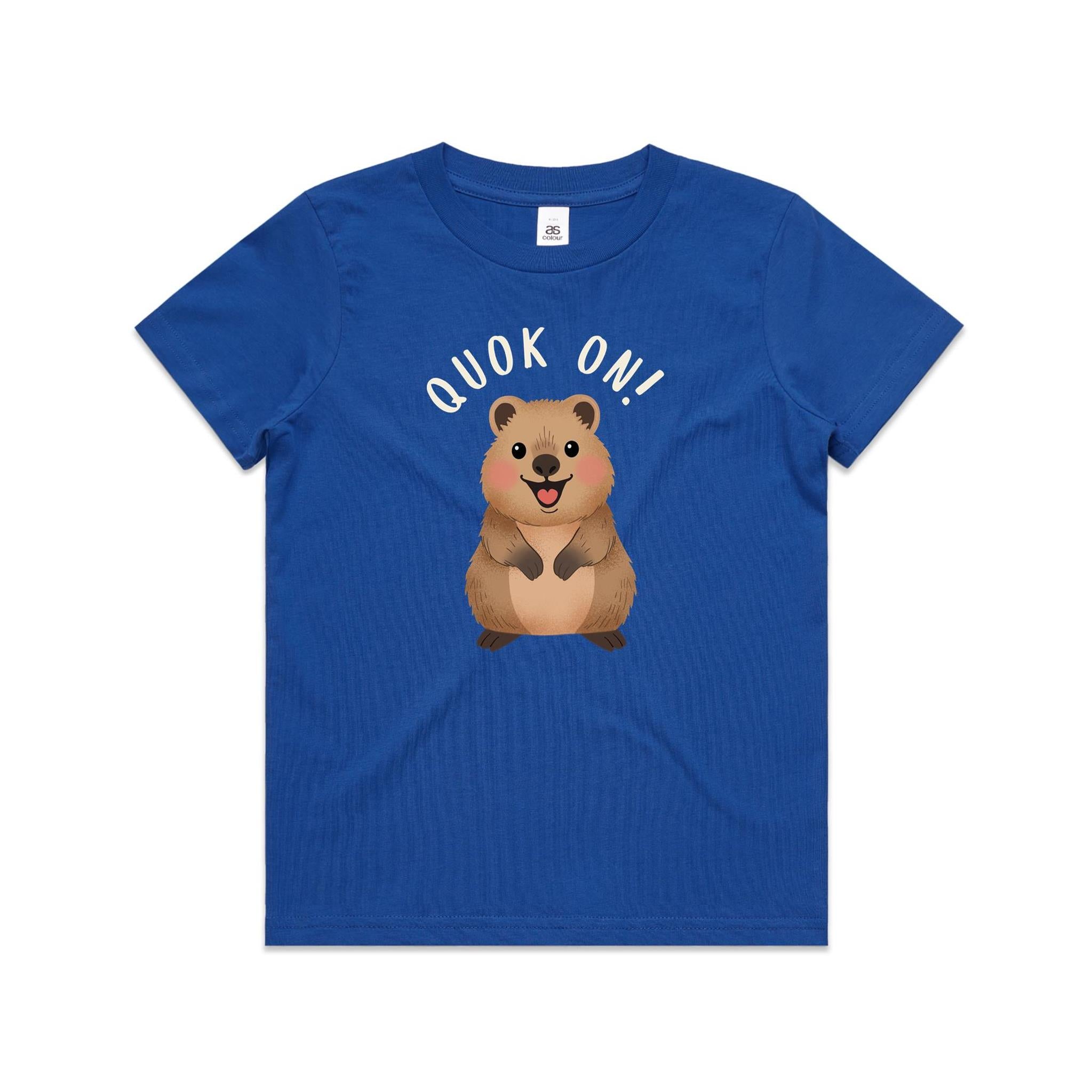 Quokka, Quok On Kid's AS Colour T-shirt Bright Royal Kids T-shirt animal Printed In Australia