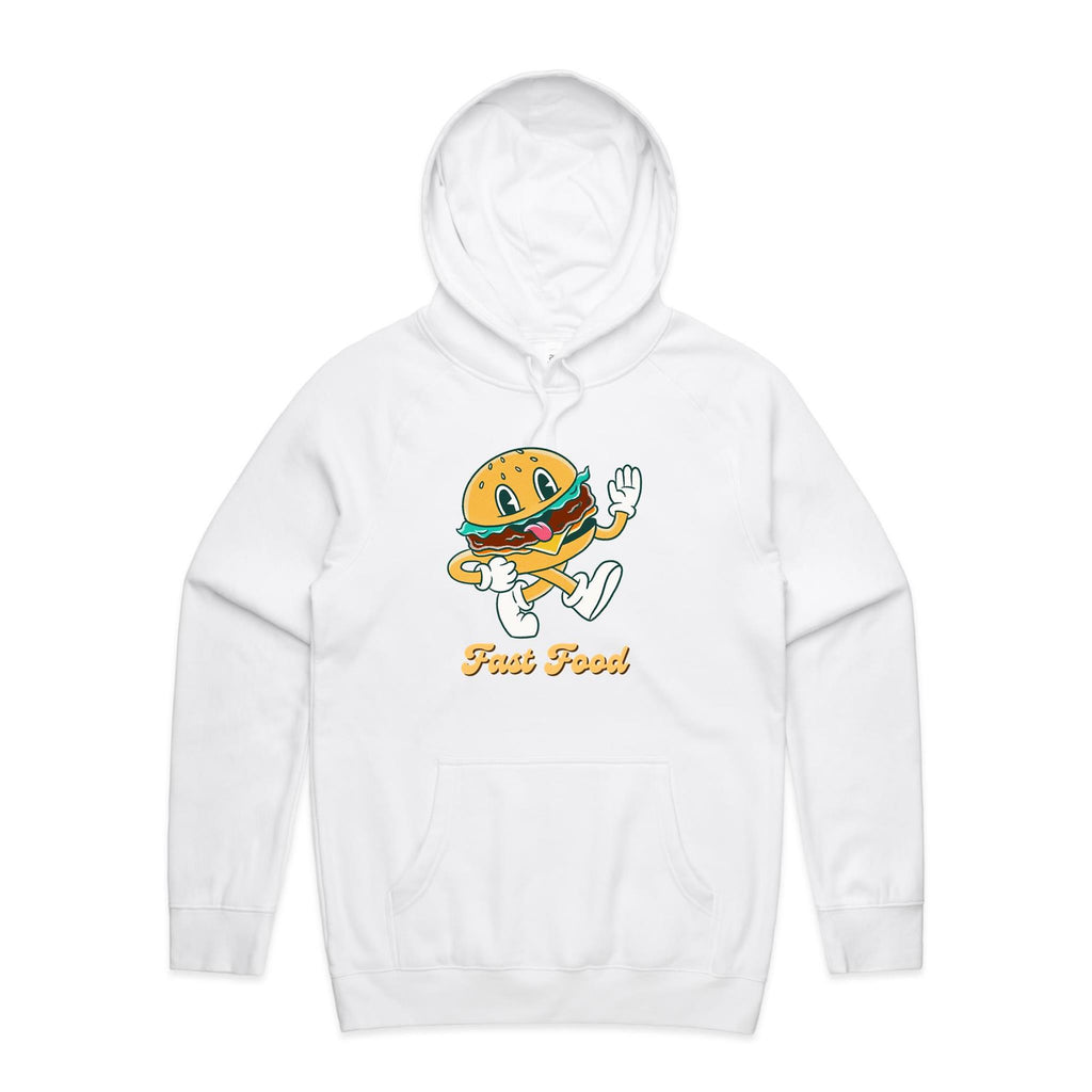Fast Food - Mens Hoodie White Mens Hoodie Food Printed In Australia