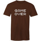 Game Over - Mens T-Shirt Dark Chocolate Mens T-shirt Games Printed In Australia