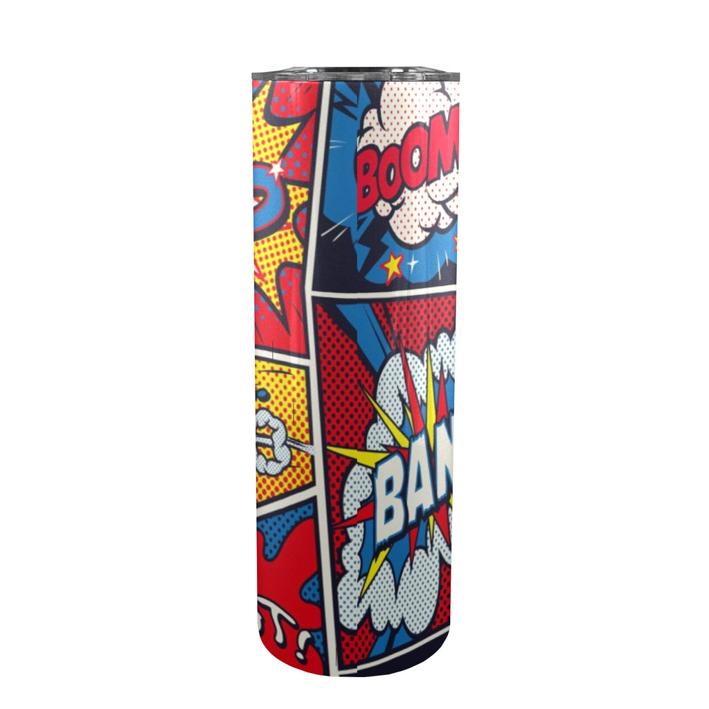 Comic Book 20oz Tall Skinny Tumbler with Lid and Straw