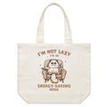 I'm Not Lazy, I'm In Energy Saving Mode, Cat Shoulder Canvas Tote Bag Default Title Large Tote Bag animal Printed In Australia