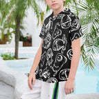 Monsters In Black And White - Senior Kids Hawaiian Shirt