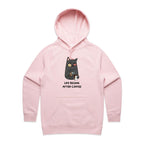 Life Begins After Coffee, Cat - Womens Hoodie Pink Womens Hoodie animal Coffee Printed In Australia