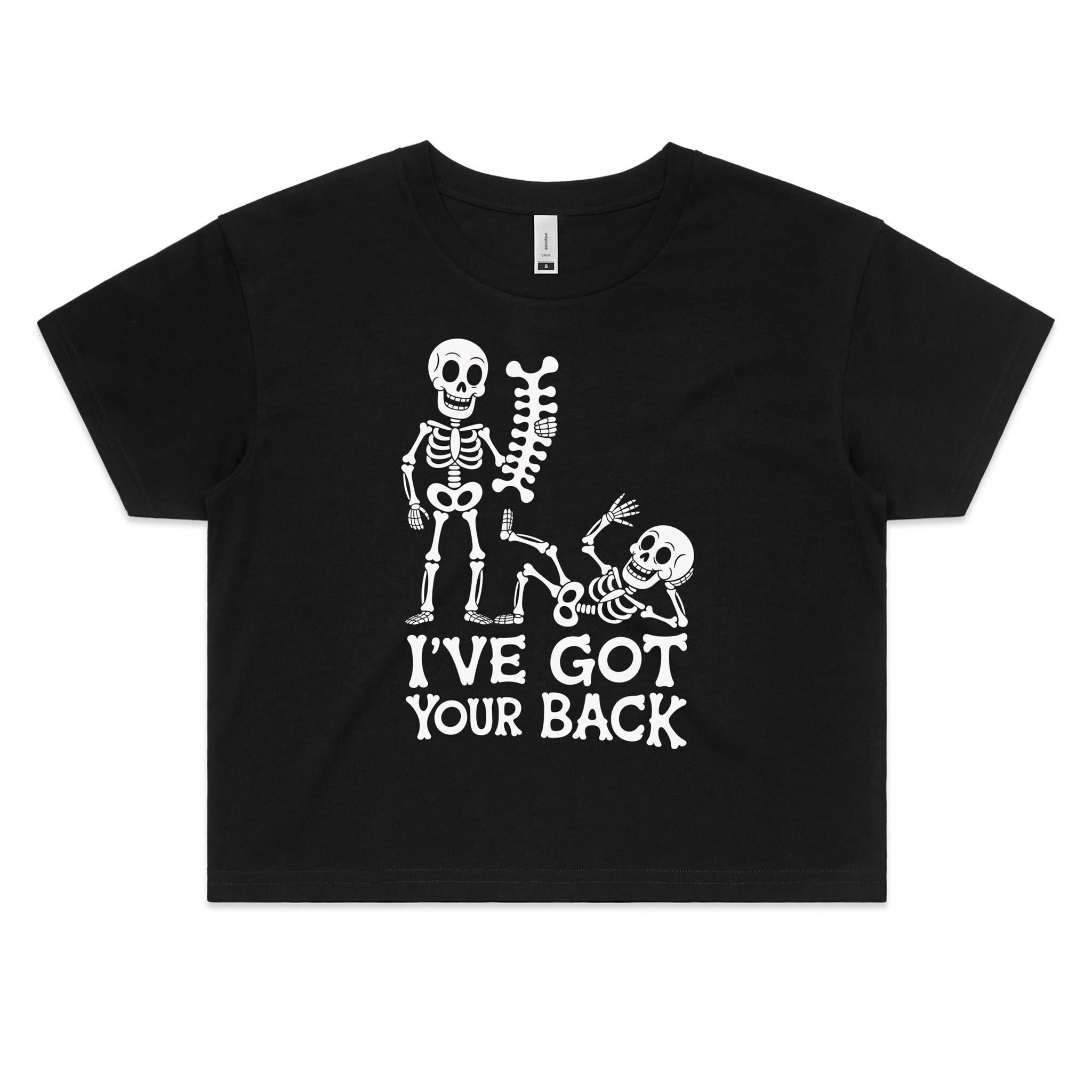 Skeleton I've Got Your Back Women's AS Colour Crop Tee