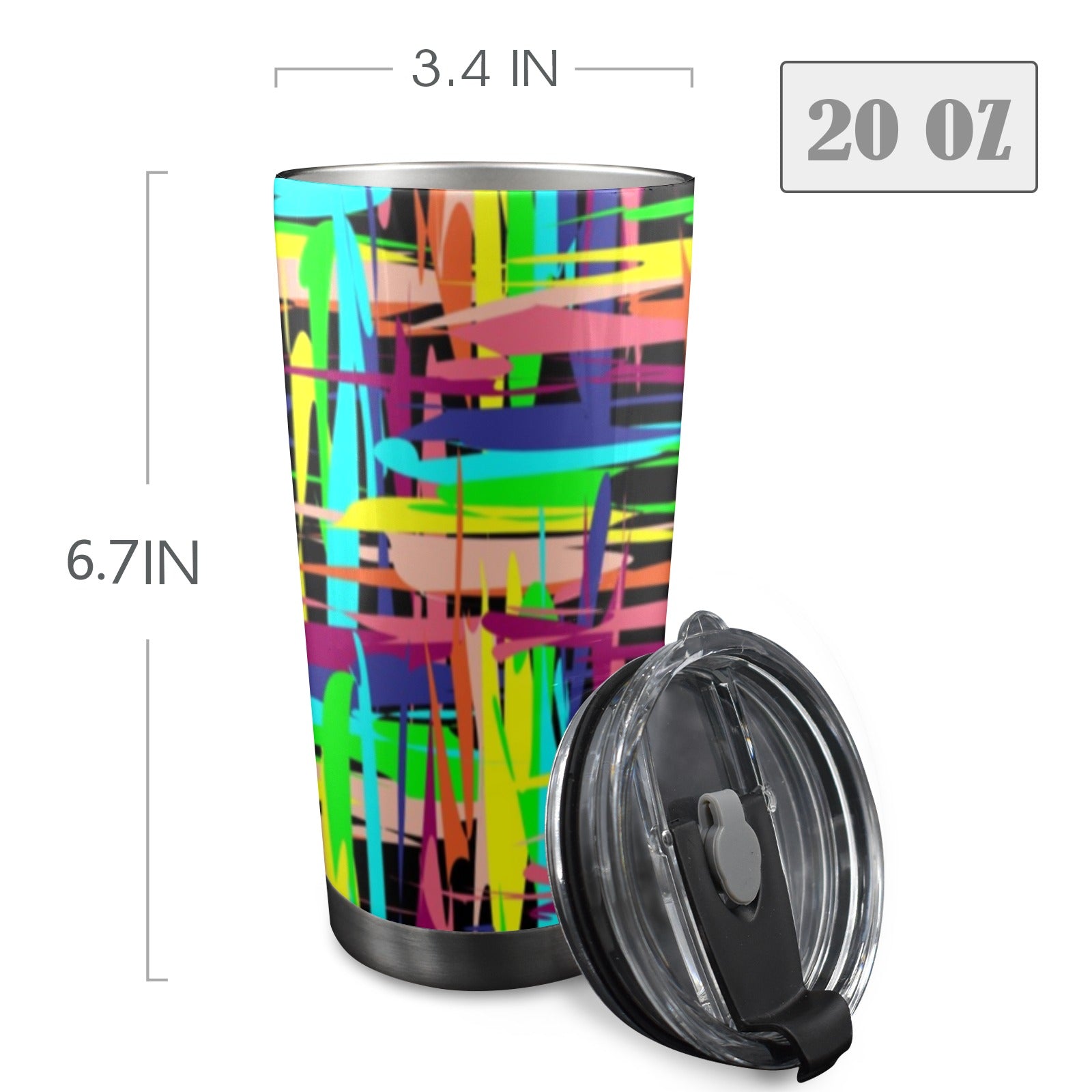 Crosshatch Geometric - 20oz Mobile Tumbler with Lid (Black Lock) 20oz Travel Mug Printed Offshore