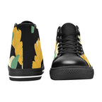 Yellow Flowers And Dots - Women's High Top Canvas Shoes Womens Classic High Top Shoes Printed Offshore