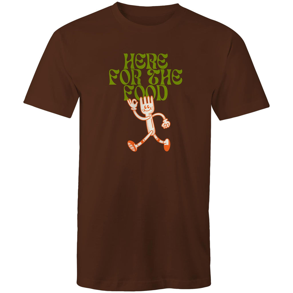 Here For The Food - Mens T-Shirt Dark Chocolate Mens T-shirt Food Printed In Australia