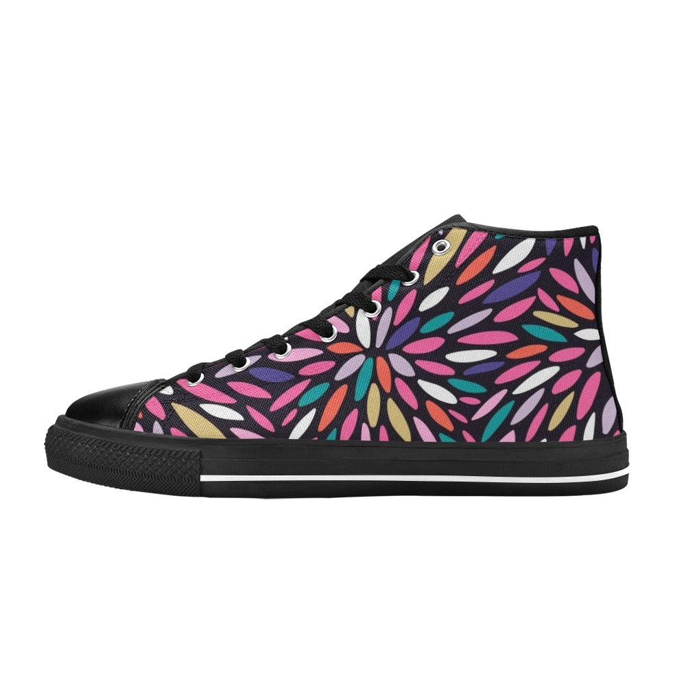 Colour Burst - Men's High Top Canvas Shoes
